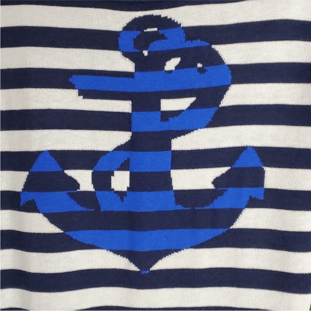 The Limited Blue and White Striped Sweater with Blue Anchor - Picture 4 of 7